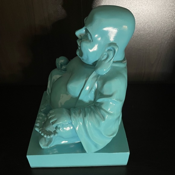 Smiling Teal Buddha by Three Hands Corp - Picture 3 of 6